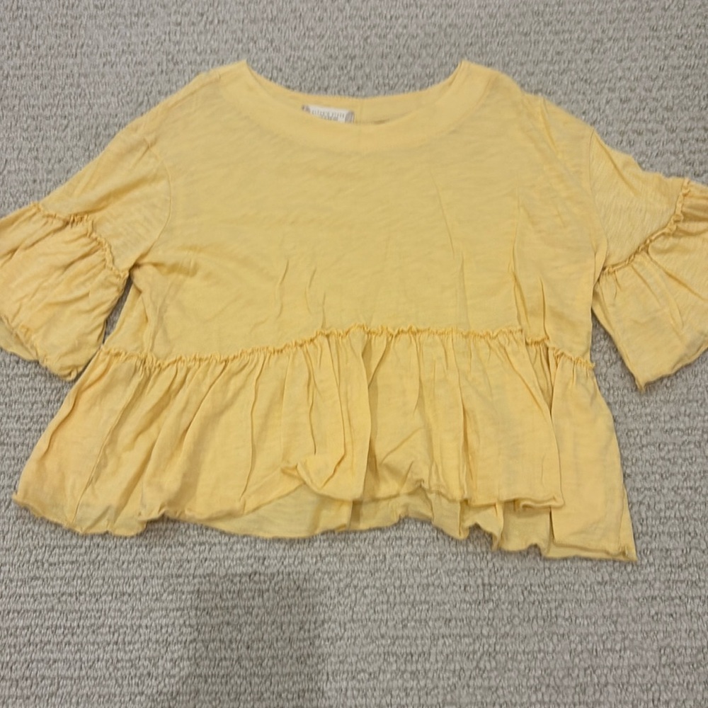 Altar’d State- ruffled flowy yellow shirt
